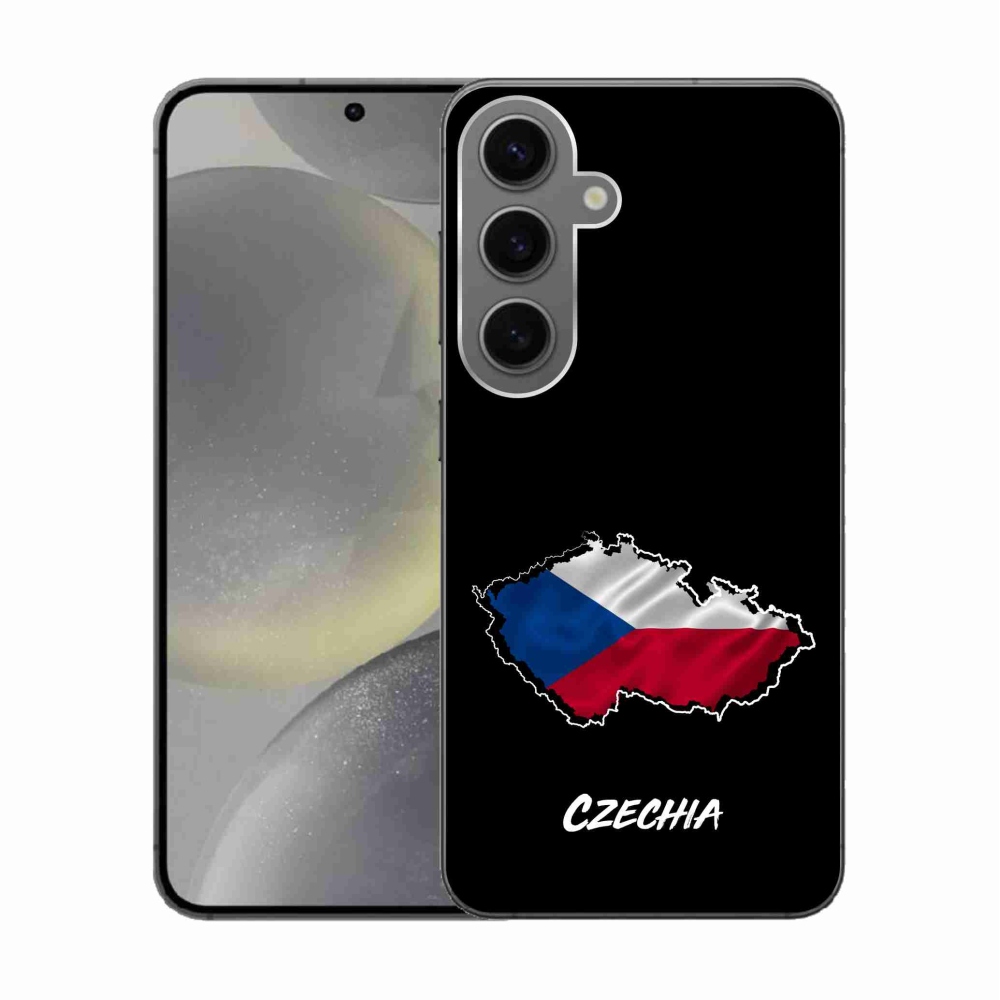 Gelový kryt mmCase na Samsung Galaxy S24 - Czechia černé pozadí
