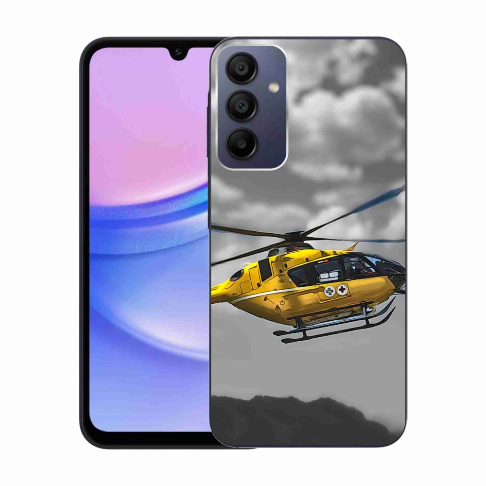 Gelový kryt mmCase na Samsung Galaxy A15 4G/5G - žlutá helikoptéra