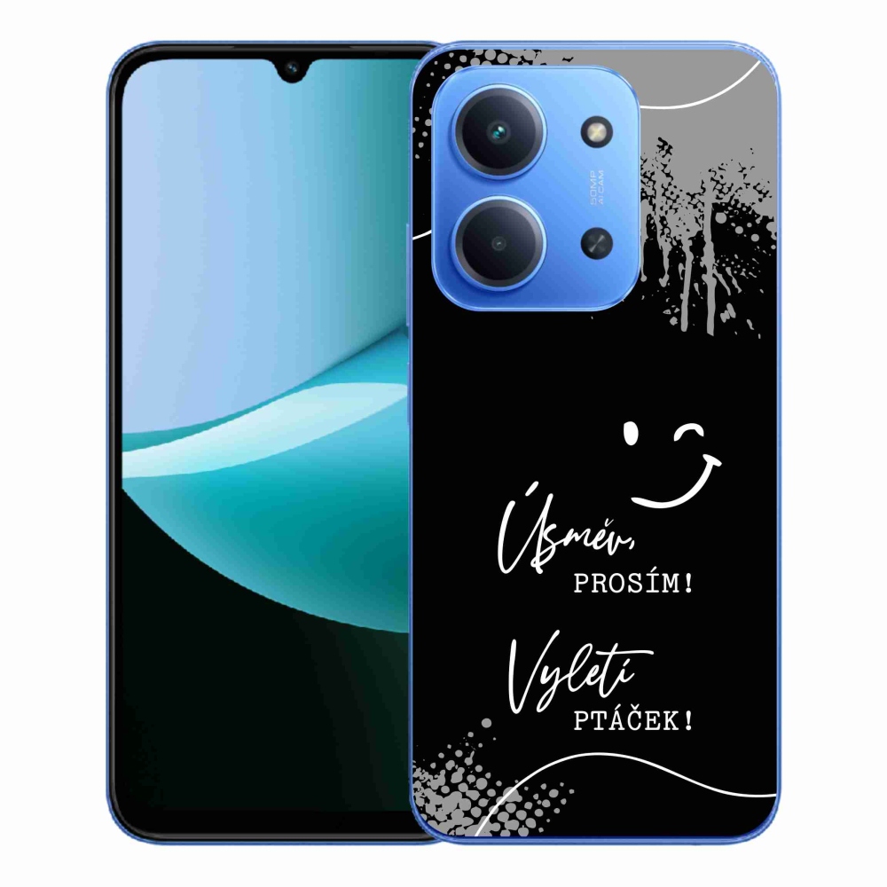 Gelový kryt mmCase na Xiaomi Redmi 15C 4G/5G (173mm) - vtipný text 4 černé pozadí