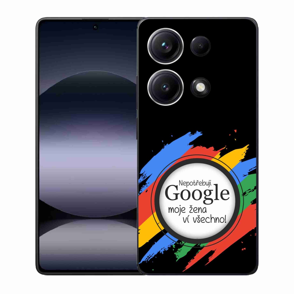 Gelový kryt mmCase na Xiaomi Redmi Note 14S - žena ví všechno černé pozadí