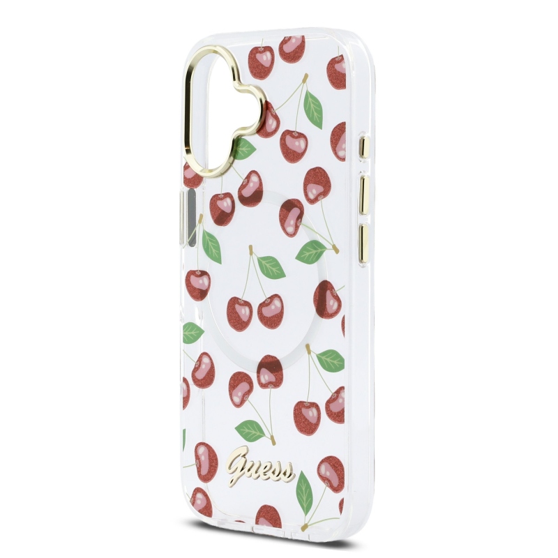 Guess IML Glitter Cherry MagSafe Zadní Kryt pro iPhone 17