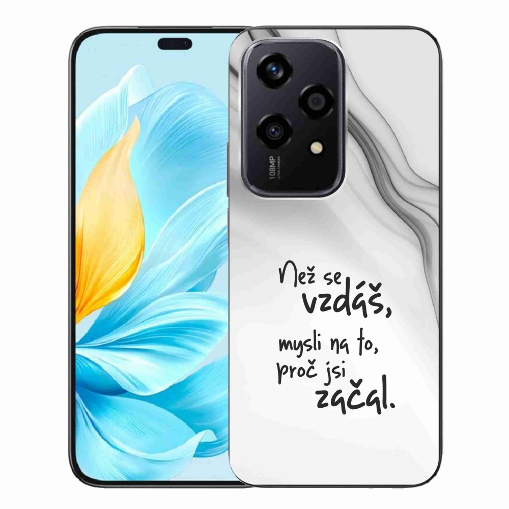 Gelový kryt mmCase na Honor 200 Lite 5G - citát 2 bílé pozadí