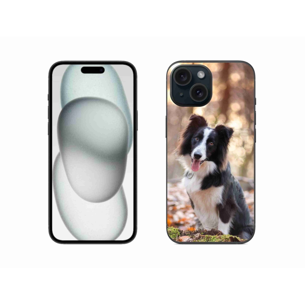 Gelový obal mmCase na iPhone 15 - border kolie 1