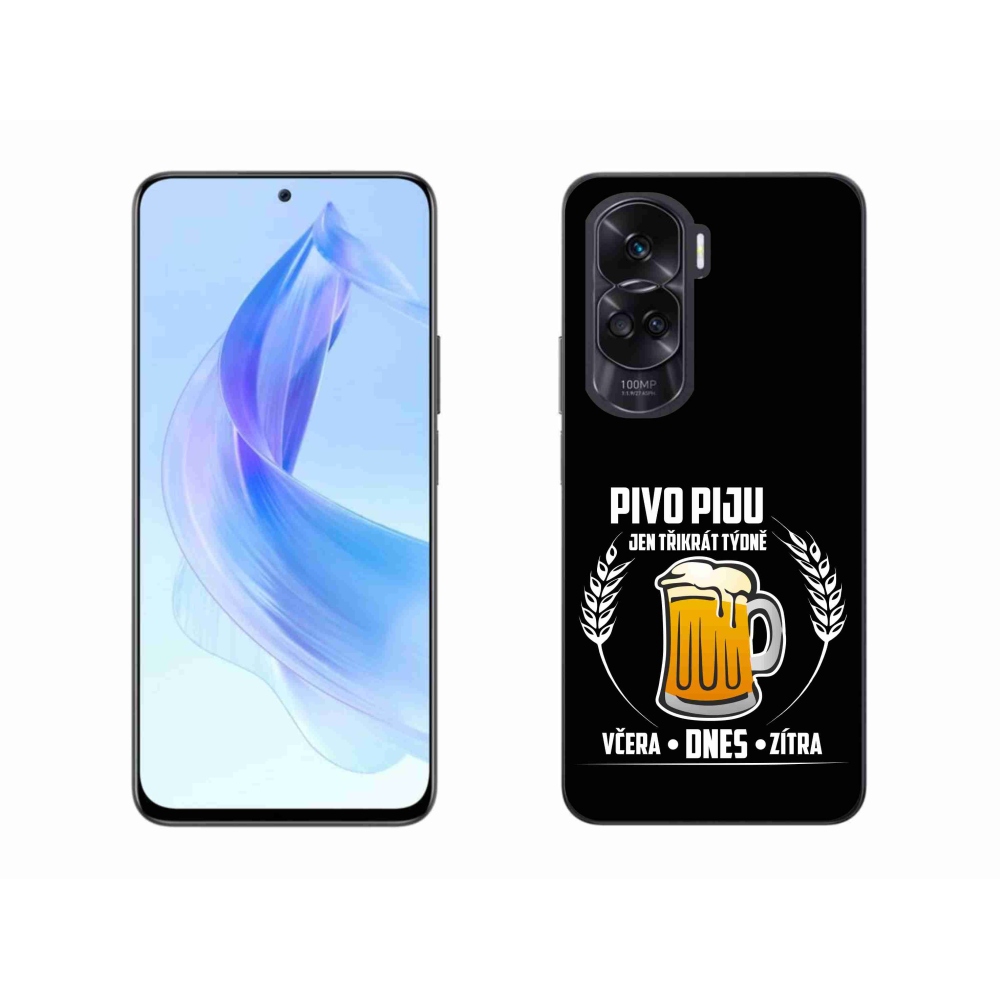 Gelový kryt mmCase na Honor 90 Lite - pivní motiv černé pozadí