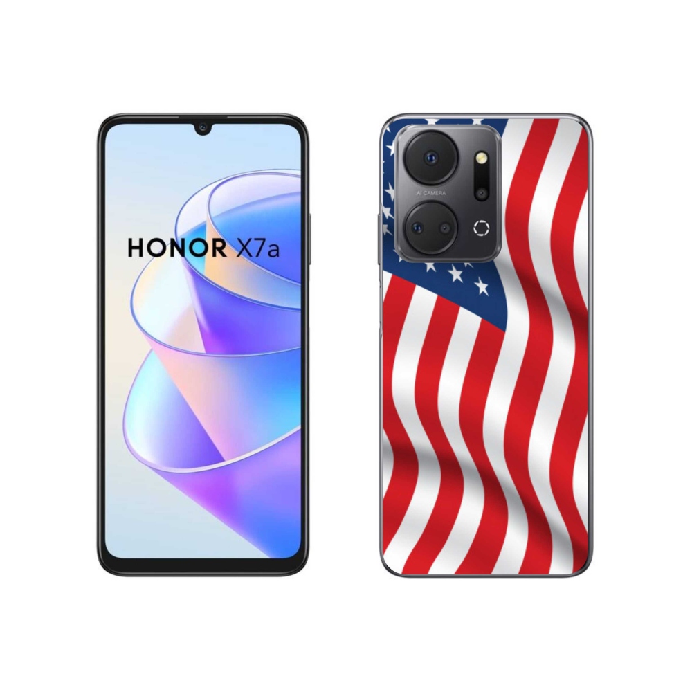 Gelový kryt mmCase na mobil Honor X7a - USA vlajka