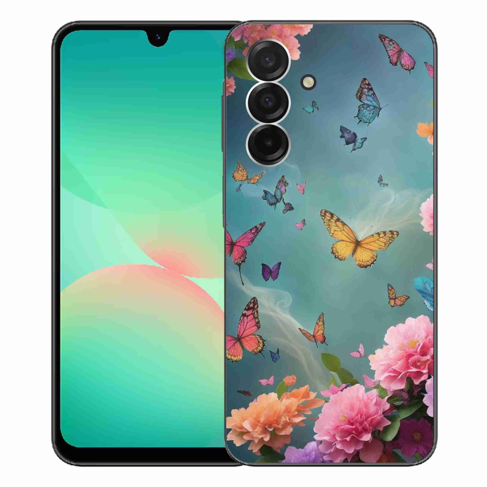 Gelový kryt mmCase na Samsung Galaxy A26 5G - barevné květy a motýli