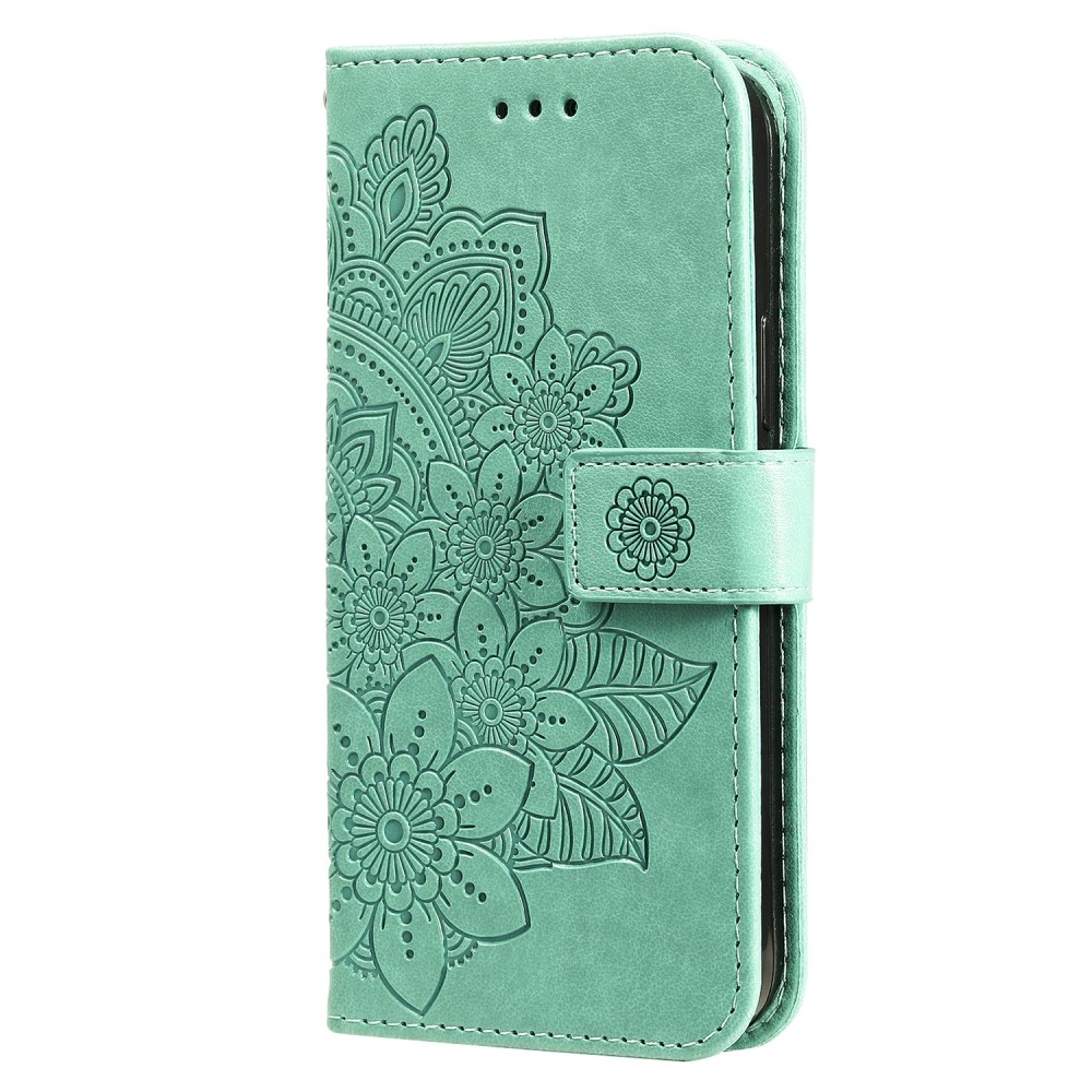 Mandala knížkové pouzdro na Realme C67 - modrozelené