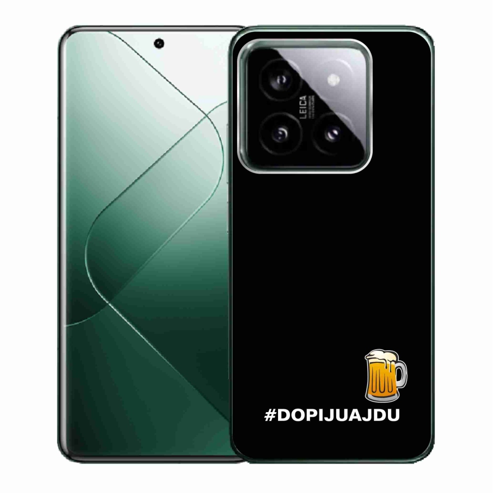 Gelový kryt mmCase na Xiaomi 14 - pivní motiv 1 černé pozadí