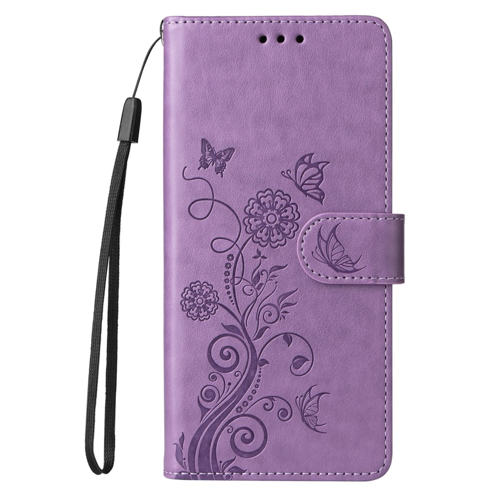 Flowery knížkové pouzdro na Xiaomi Poco X7 Pro 5G - fialové
