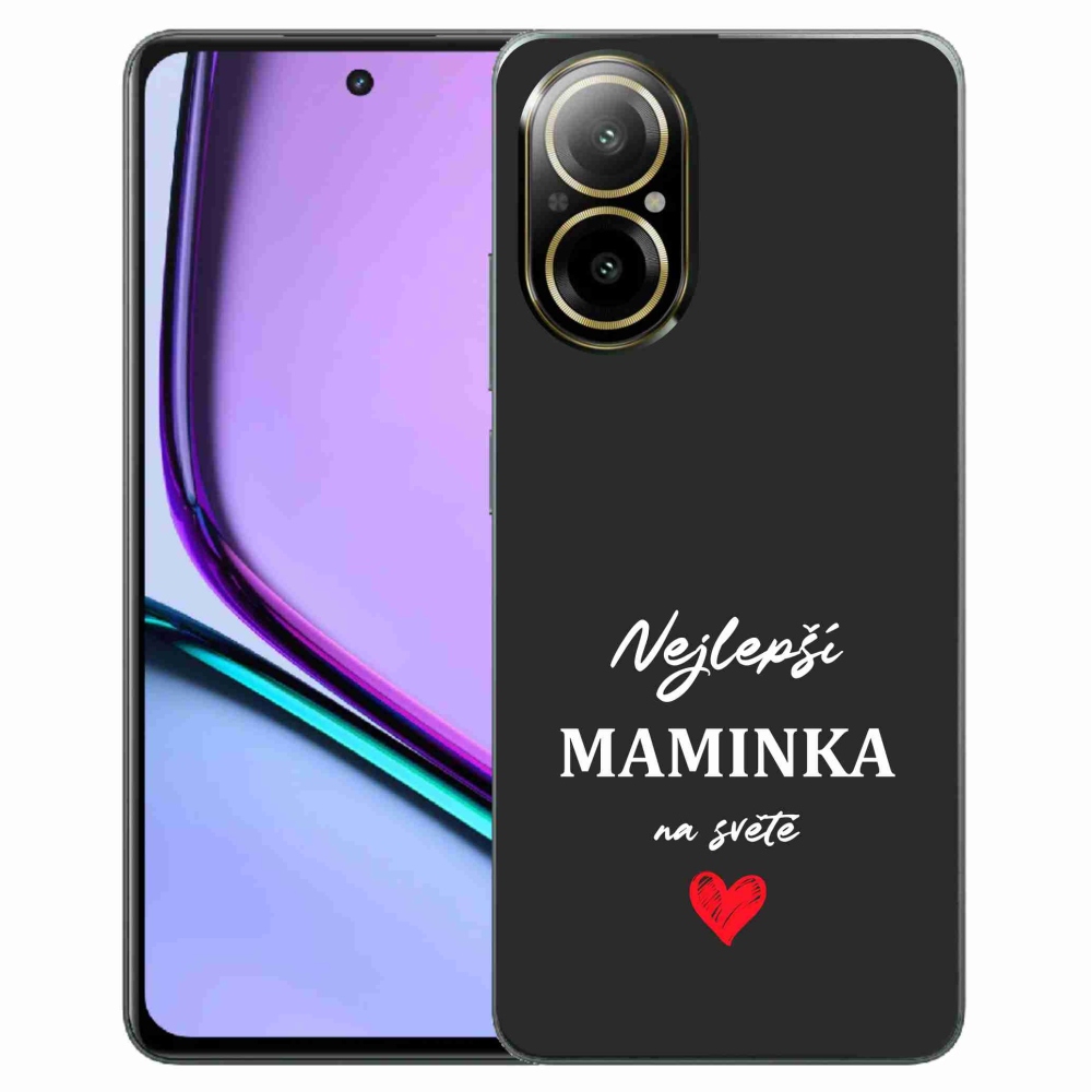 Gelový kryt mmCase na Realme C67 - nejlepší maminka 1 černé pozadí