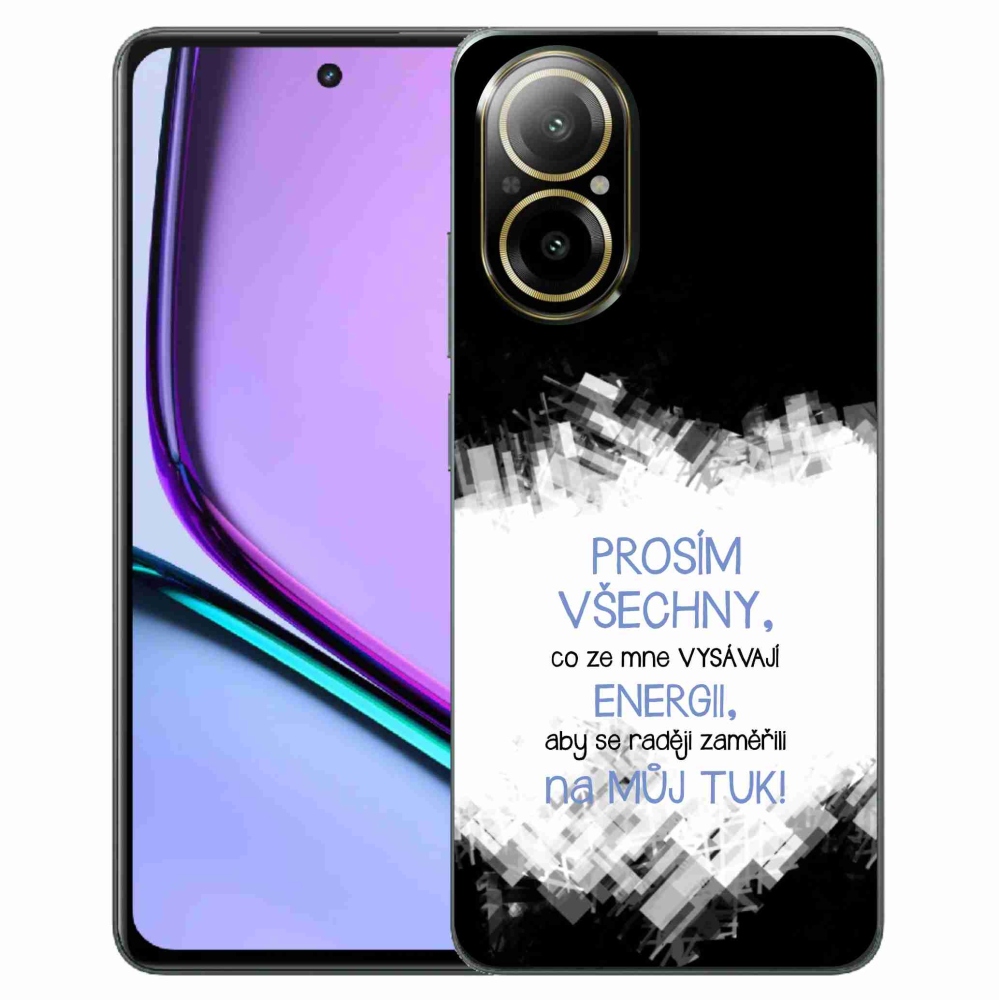 Gelový kryt mmCase na Realme C67 - vtipný text 1 modrý