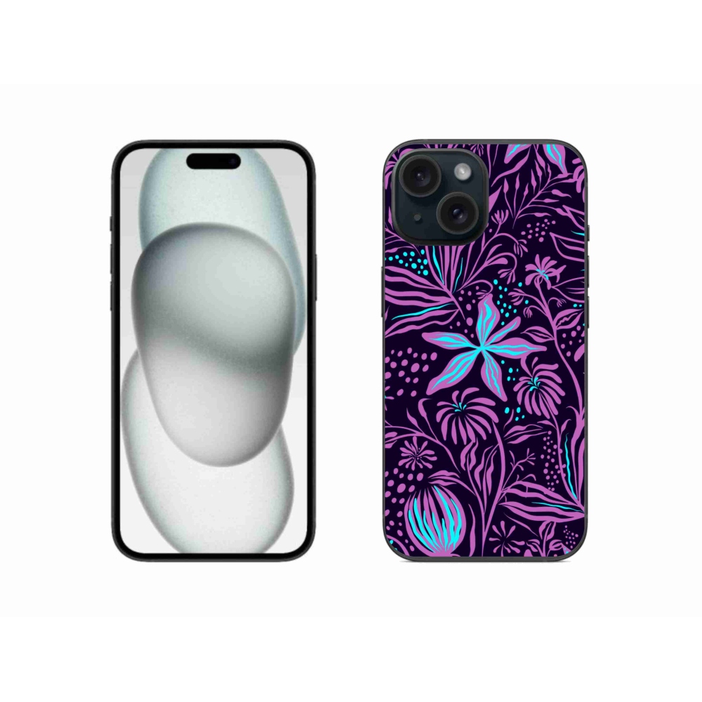 Gelový kryt mmCase na iPhone 15 - květiny 2