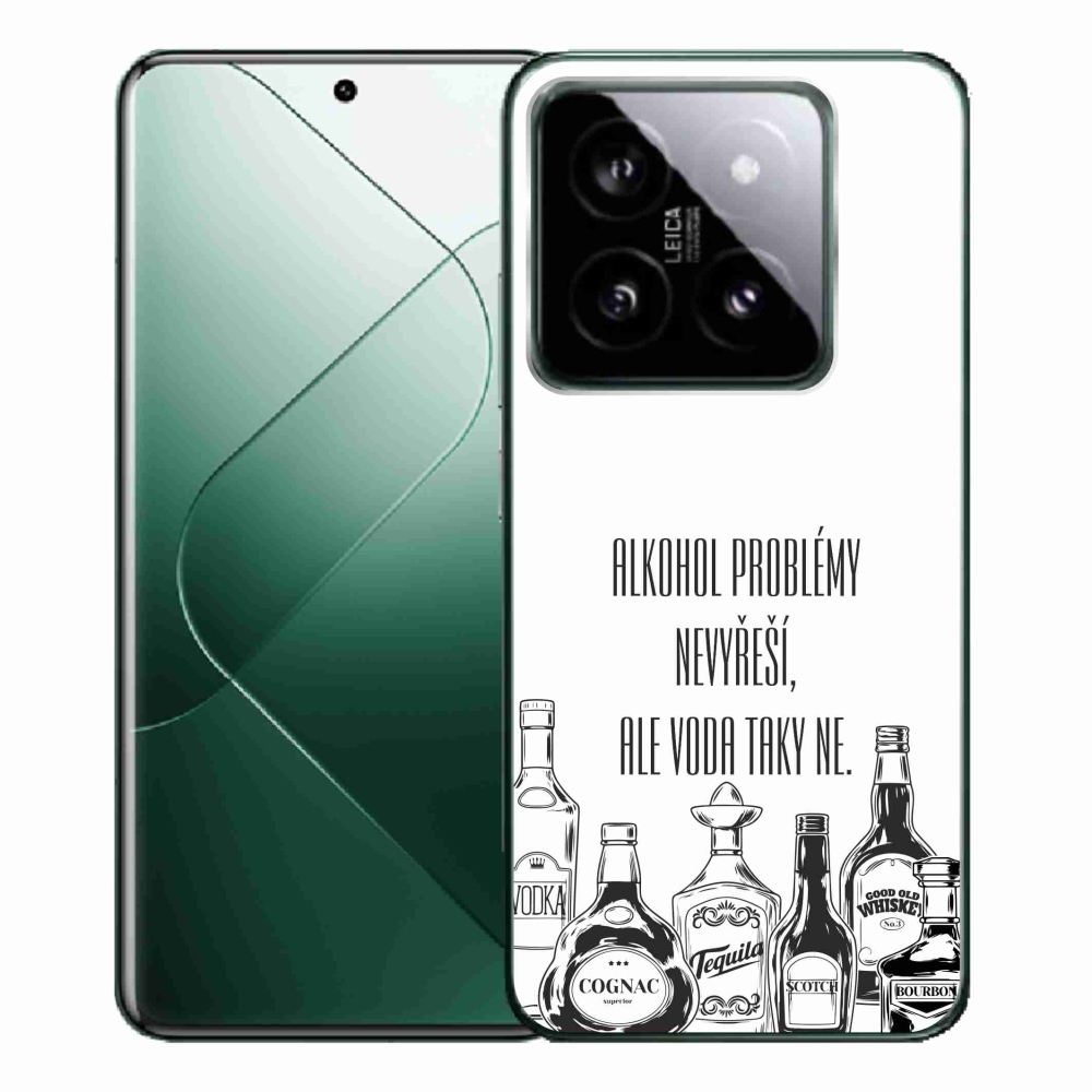 Gelový kryt mmCase na Xiaomi 14 Pro - vtipný text bílé pozadí