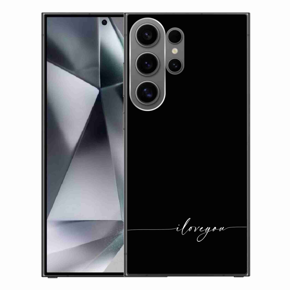 Gelový kryt mmCase na Samsung Galaxy S24 Ultra - I love you černé pozadí