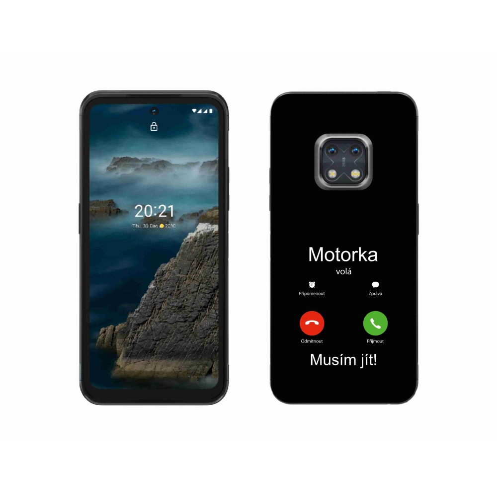 Gelový kryt mmCase na Nokia XR20 - motorka volá černé pozadí