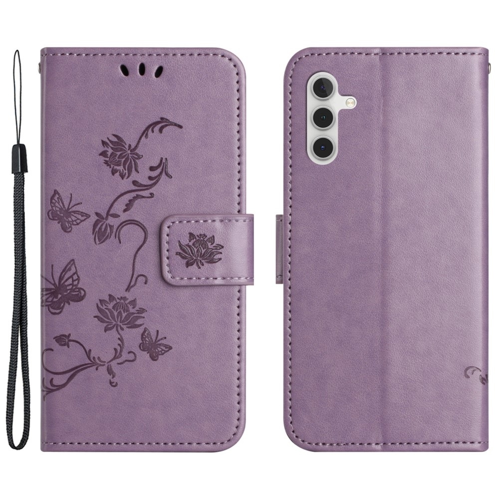 Flower knížkové pouzdro na Samsung Galaxy A35 5G - světlefialové