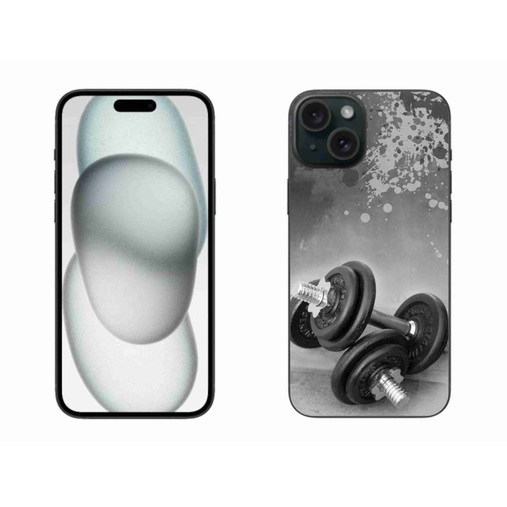 Gelový kryt mmCase na iPhone 15 Plus - činky 1