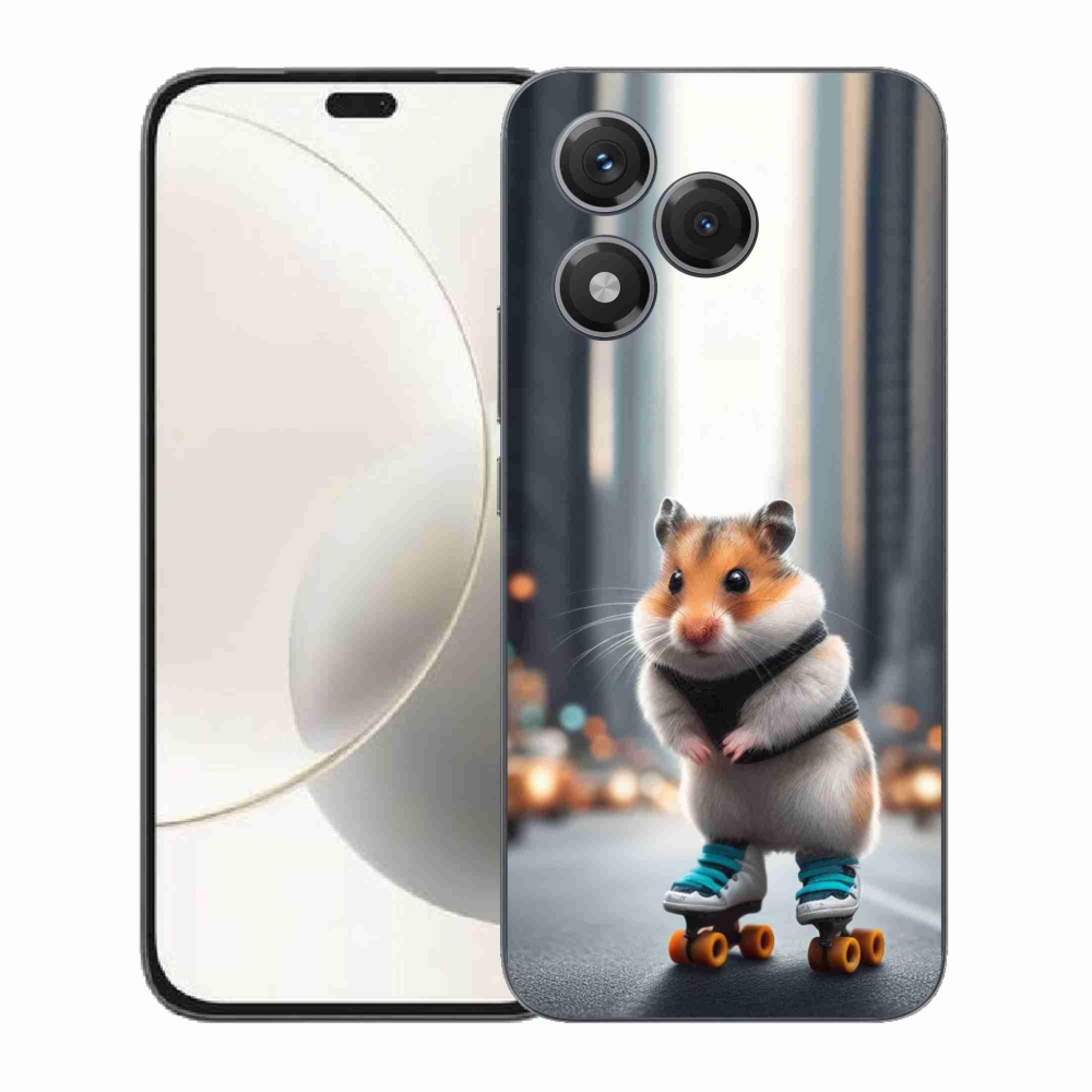 Gelový kryt mmCase na Honor 400 Lite - křeček na bruslích