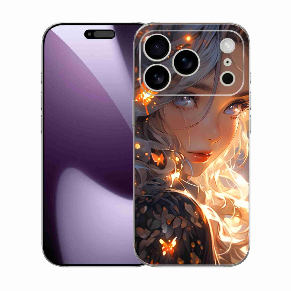 Gelový kryt mmCase na iPhone 17 Pro - dívka a motýli