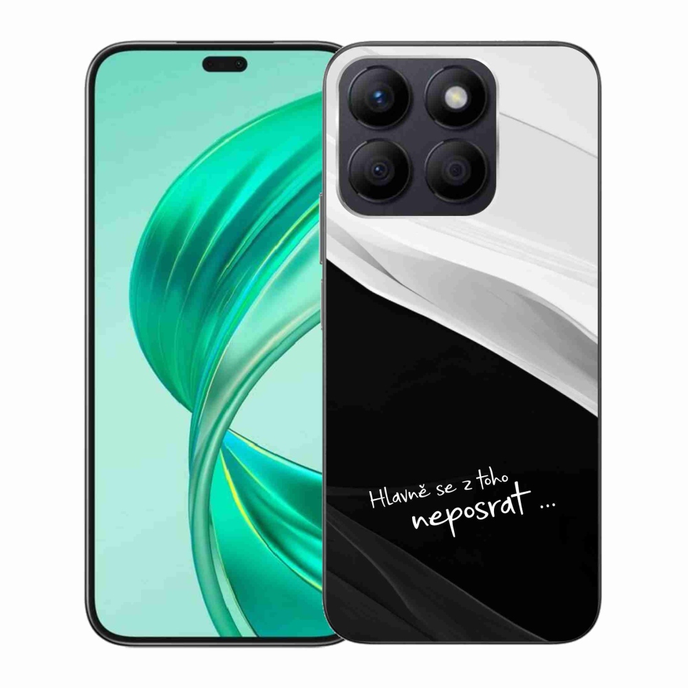 Gelový kryt mmCase na Honor X8b - vtipný text 13 černobílé pozadí