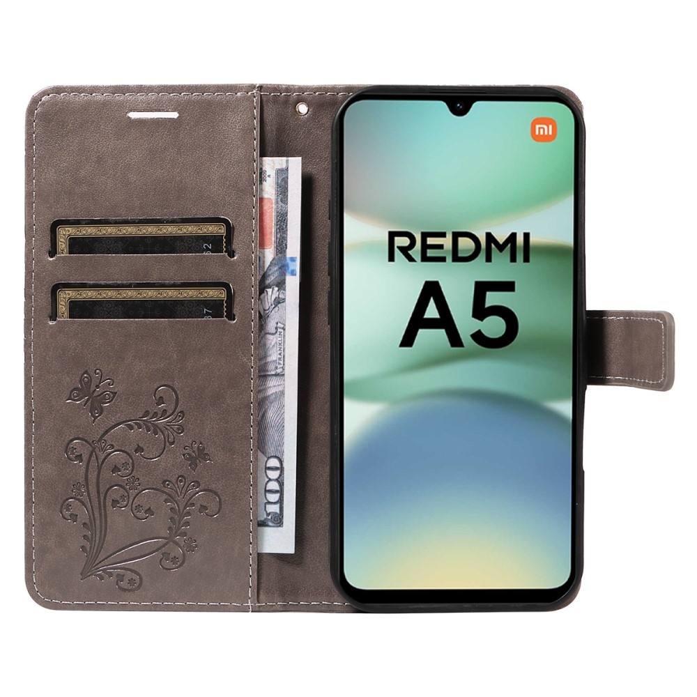 Big Butterfly knížkové pouzdro na Xiaomi Redmi A5 (171.7x77.8x8.3mm) - šedé