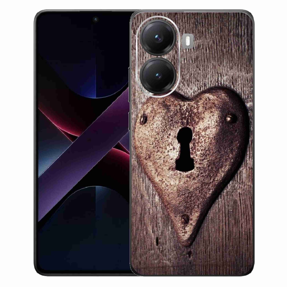 Gelový kryt mmCase na Xiaomi Poco X7 Pro 5G - zámek ve tvaru srdce