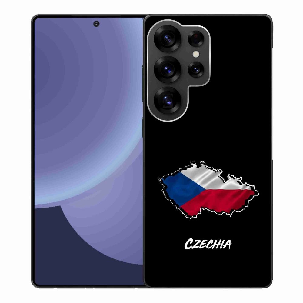 Gelový kryt mmCase na Samsung Galaxy S25 Ultra - Czechia černé pozadí