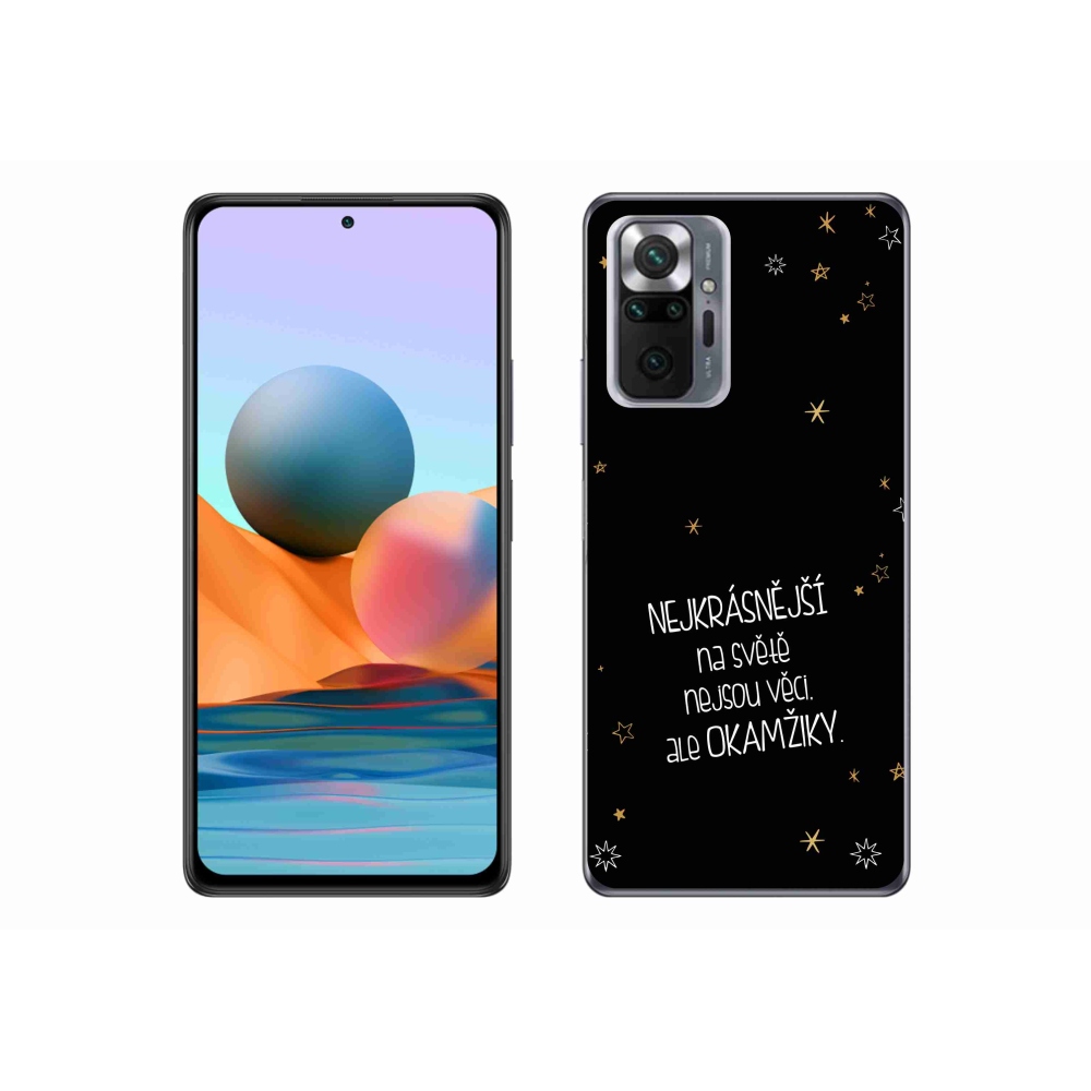 Gelový kryt mmCase na Xiaomi Redmi Note 10 Pro - citát 4 černé pozadí