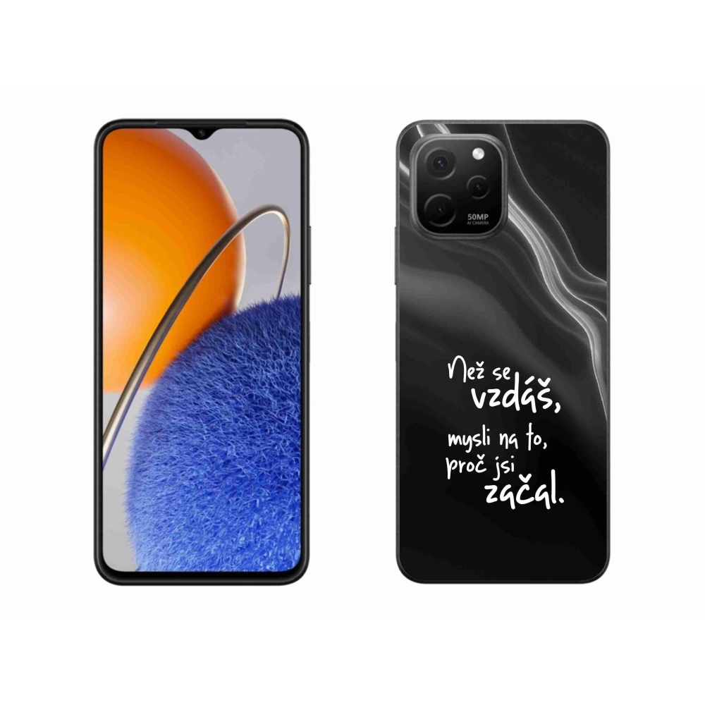 Gelový kryt mmCase na Huawei Nova Y61 - citát 2 černé pozadí