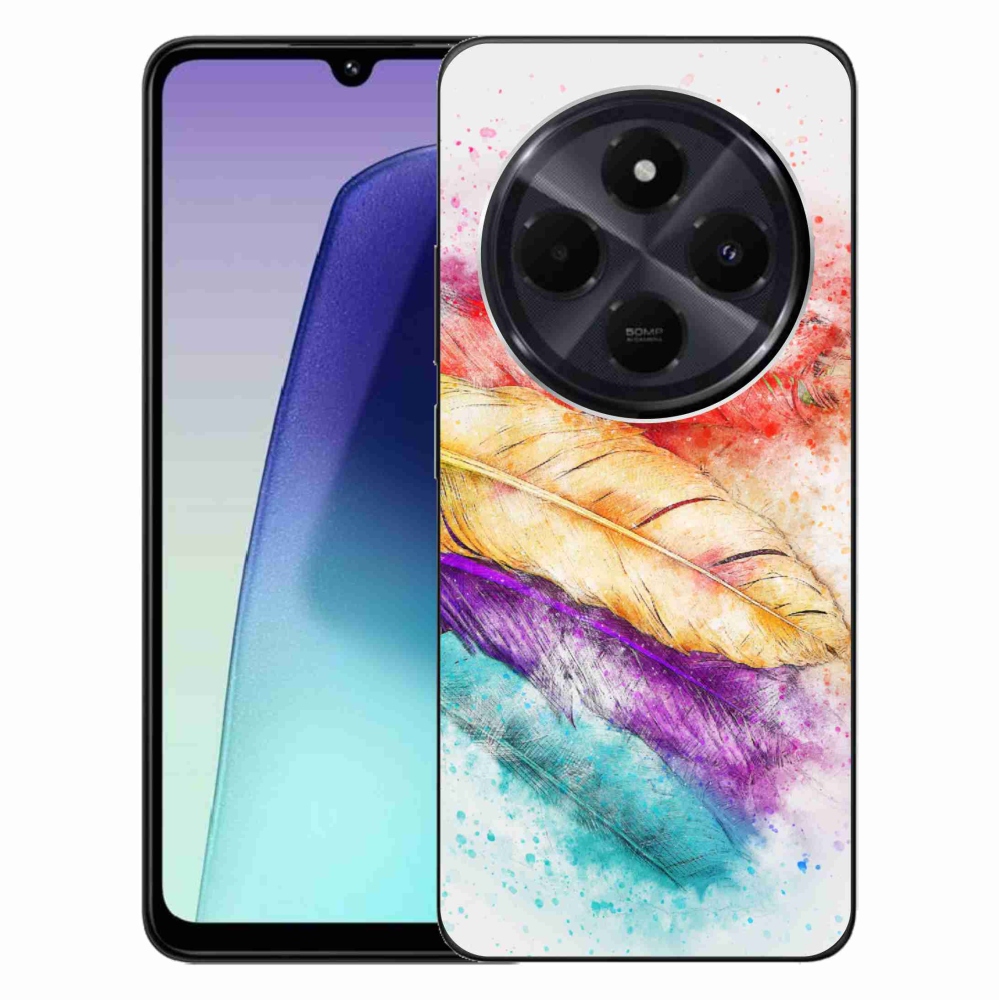 Gelový kryt mmCase na Xiaomi Redmi 14C/Poco C75 - barevné peří