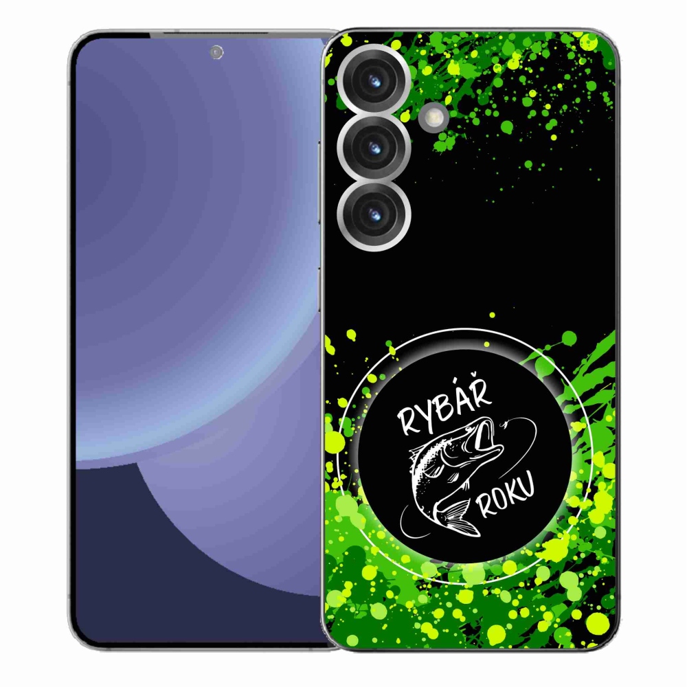 Gelový kryt mmCase na Samsung Galaxy S25+ - rybář roku černé pozadí