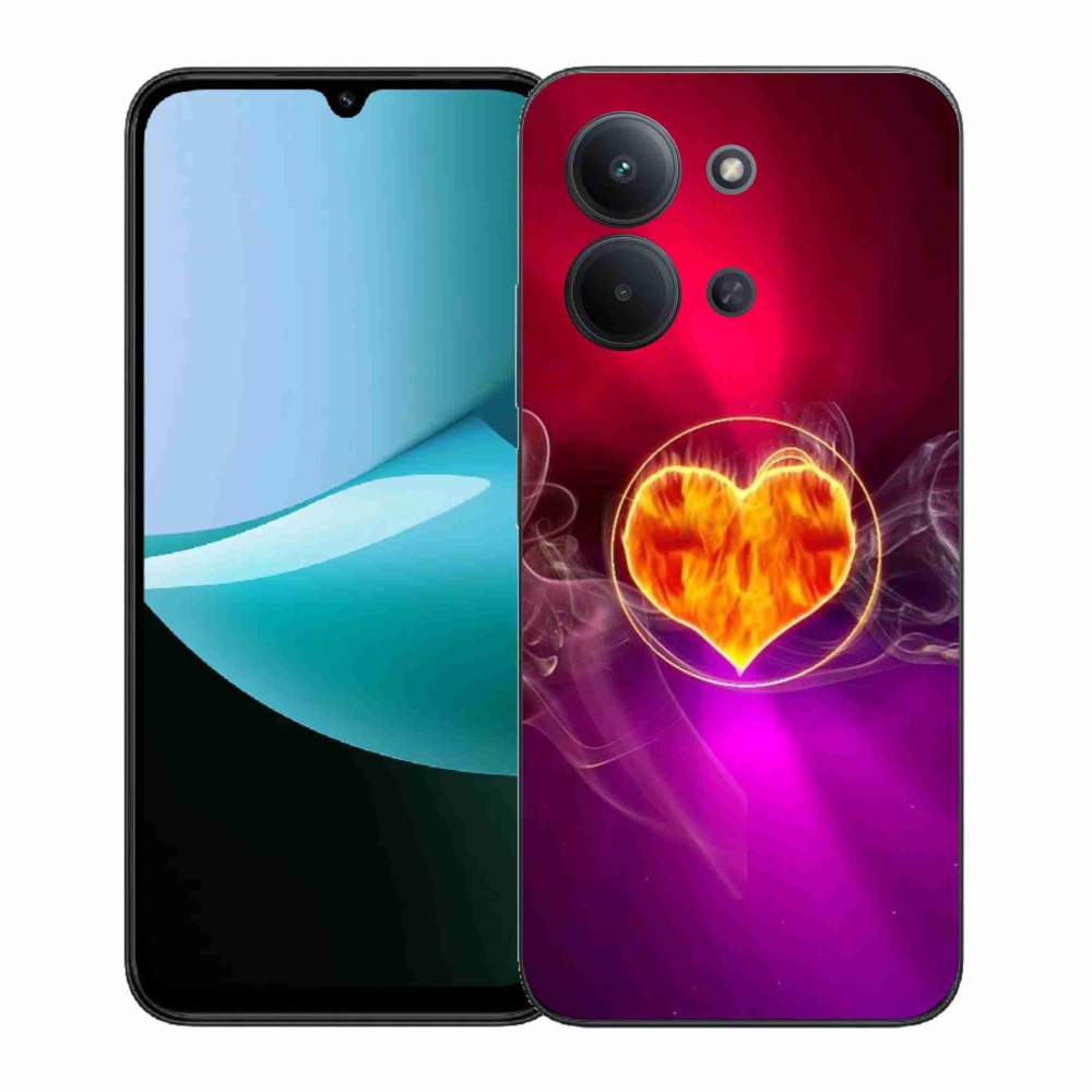 Gelový kryt mmCase na Xiaomi Redmi 15C 4G (171mm)/Poco C85 4G (171mm) - ohnivé srdce