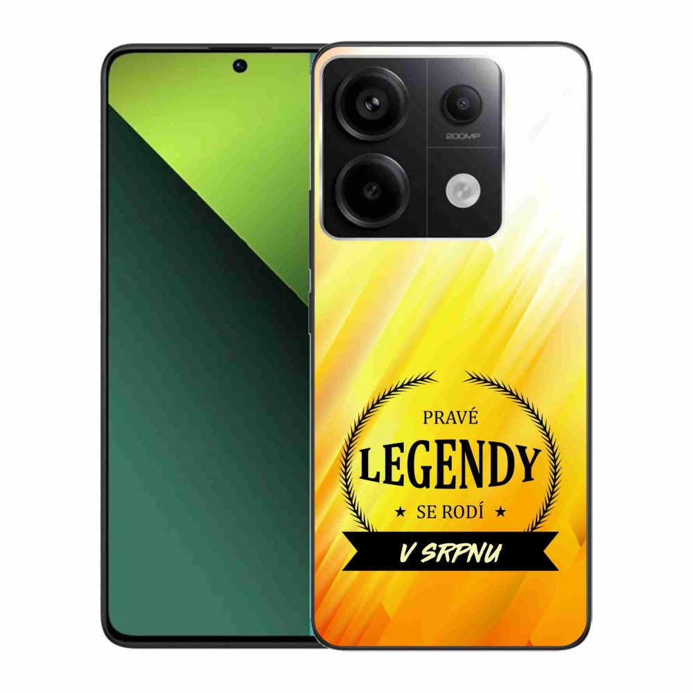 Gelový kryt mmCase na Xiaomi Redmi Note 13 Pro 5G/Poco X6 5G - legendy v srpnu žluté pozadí