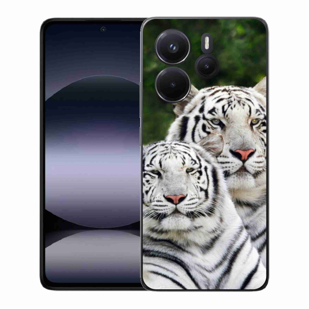 Gelový kryt mmCase na Xiaomi Redmi Note 14 - bílí tygři