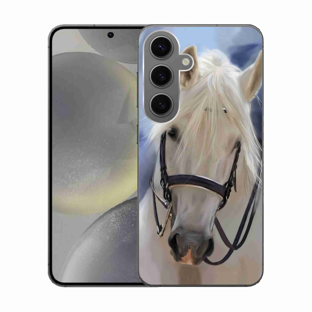 Gelový kryt mmCase na Samsung Galaxy S24 - bílý kůň