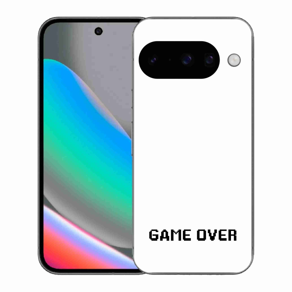 Gelový kryt mmCase na Google Pixel 10 - game over bílé pozadí