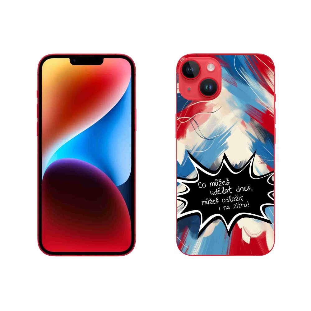 Gelový kryt mmCase na iPhone 14 Plus - vtipný text 9 černé pozadí