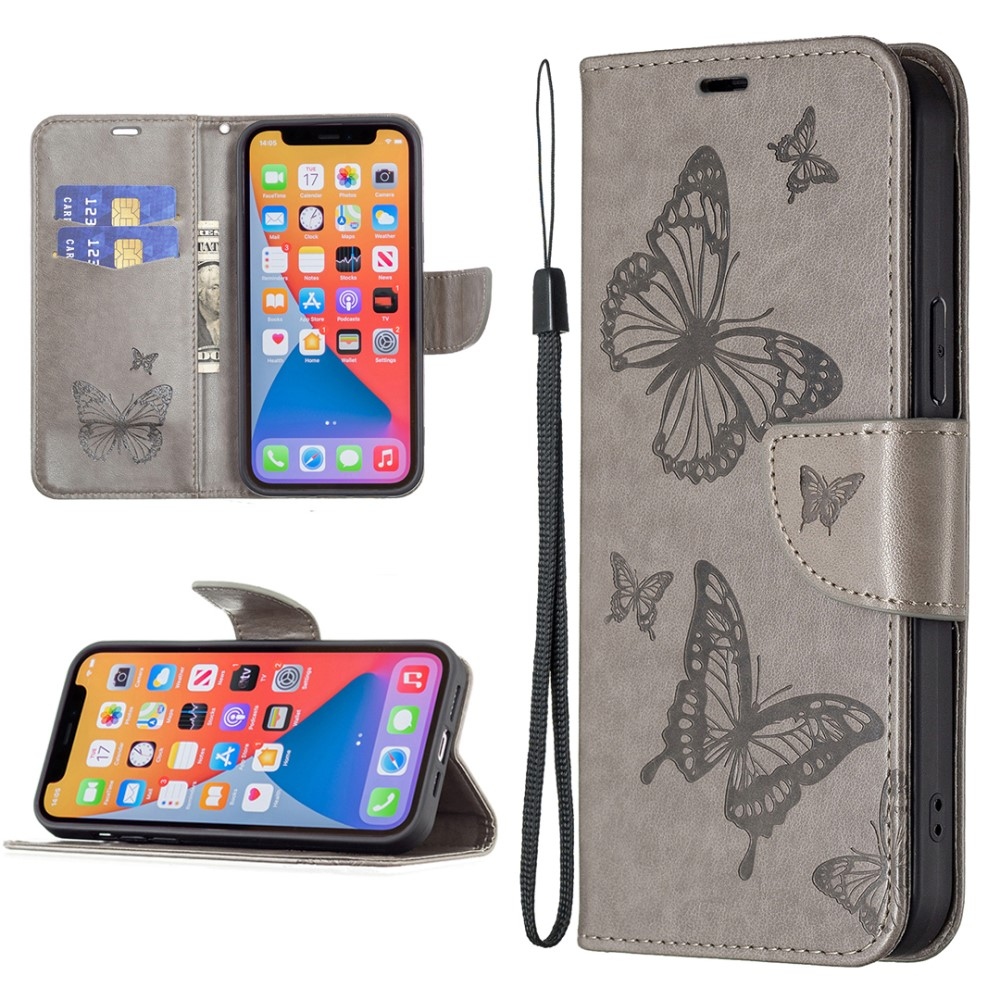 Butterfly knížkové pouzdro na Xiaomi Redmi Note 13 - šedé