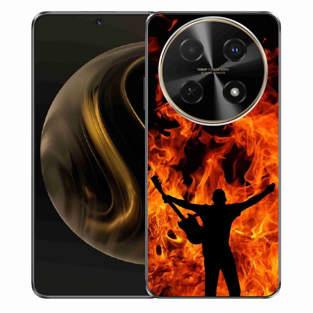 Gelový kryt mmCase na Huawei Nova 12i - muzikant a oheň