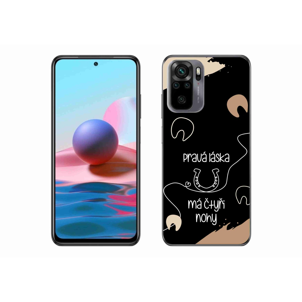 Gelový kryt mmCase na Xiaomi Redmi Note 10 4G - koňský motiv černé pozadí
