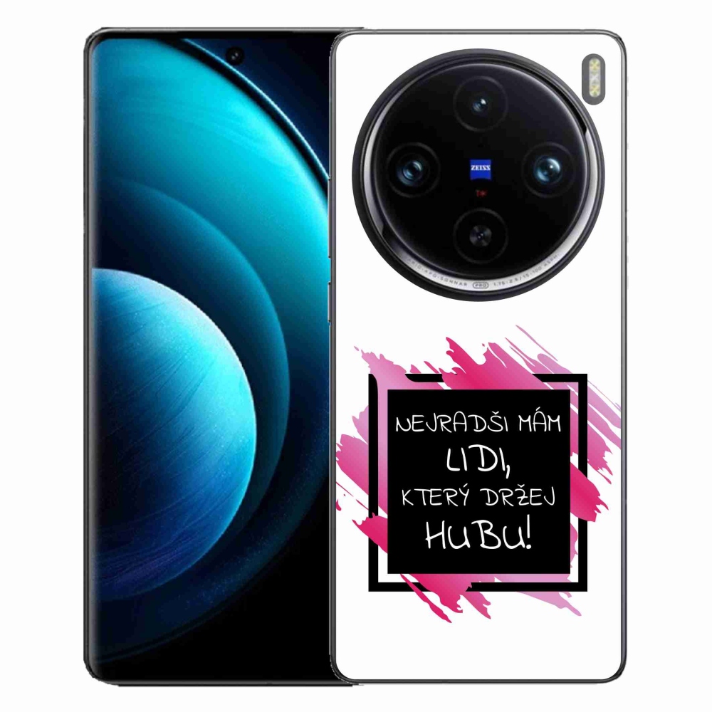 Gelový kryt mmCase na Vivo X100 Pro 5G - vtipný text 7 černobílé pozadí