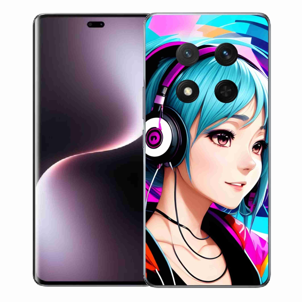 Gelový kryt mmCase na Honor Magic 7 Lite 5G - dívka se sluchátky
