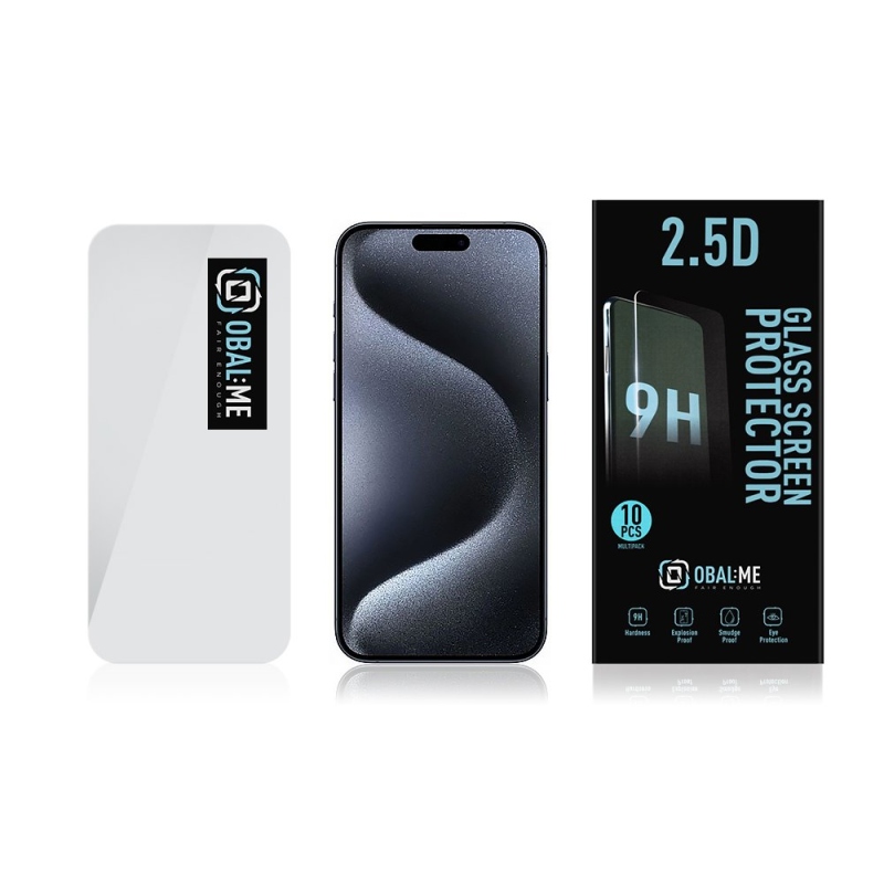 OBAL:ME Multipack 2.5D Tvrzené Sklo pro Apple iPhone 15 Pro Clear (10ks)
