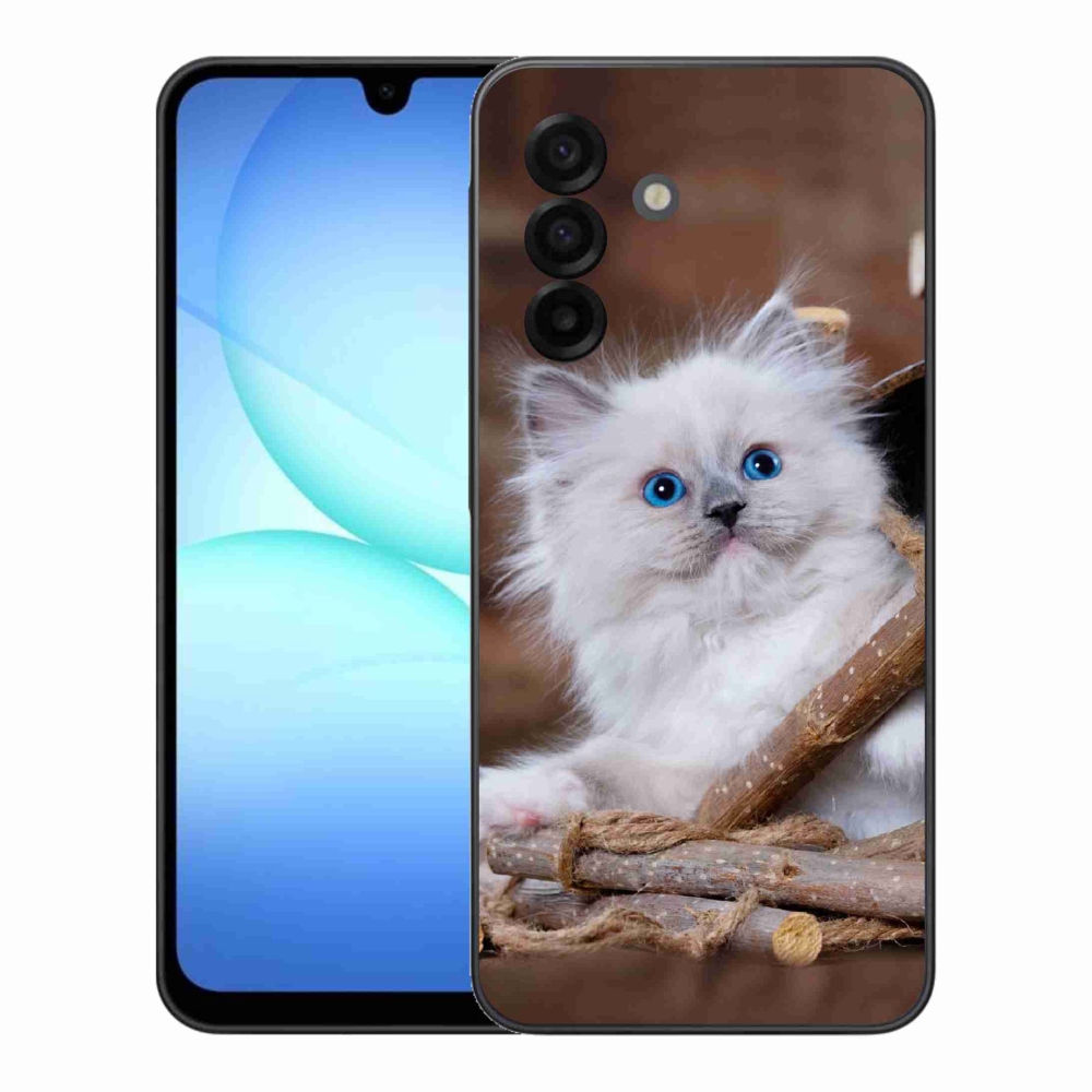 Gelový kryt mmCase na Samsung Galaxy A17 4G/5G - bílé kotě