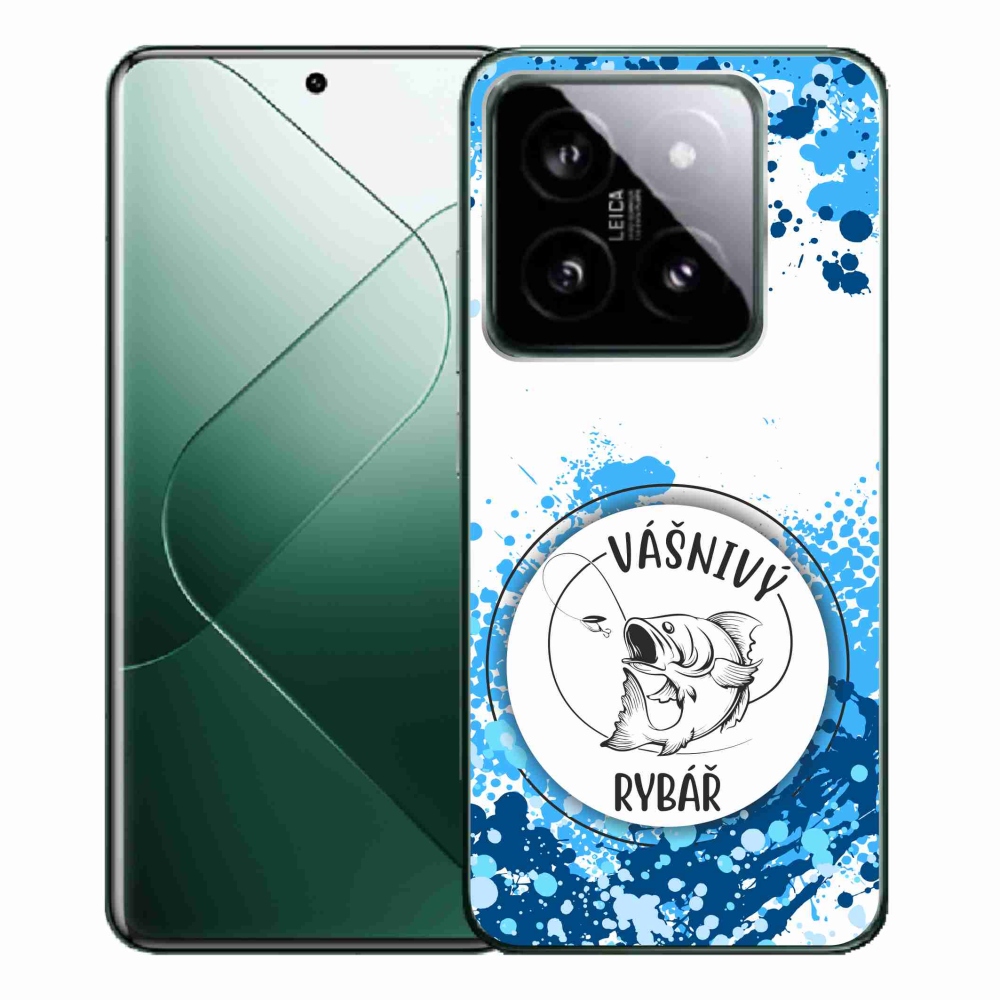 Gelový kryt mmCase na Xiaomi 14 Pro - vášnivý rybář bílé pozadí