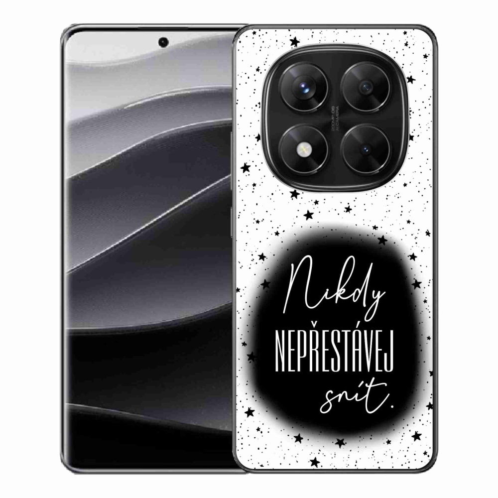 Gelový kryt mmCase na Xiaomi Redmi Note 14 Pro 5G/Poco X7 5G - citát 1 černobílé pozadí