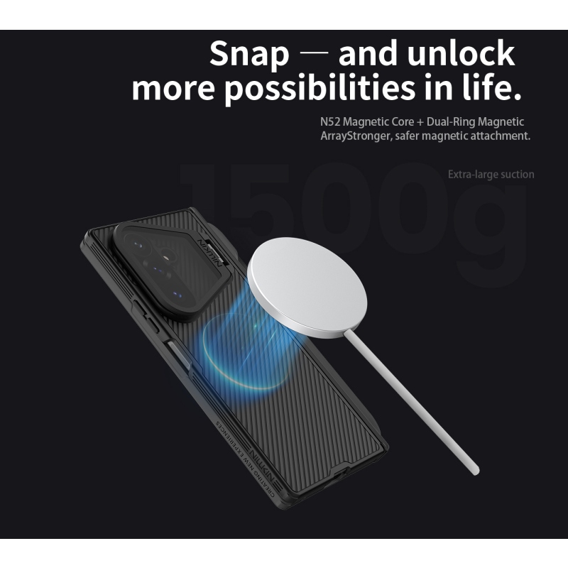Nillkin CamShield Prop Magnetic Pen Slot (Transparent Lens) Zadní Kryt pro Samsung Galaxy Z Fold 8 Ultra Black