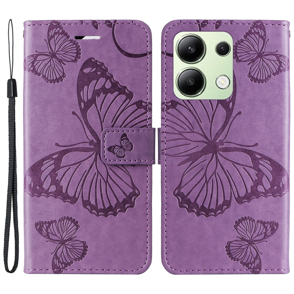 Big Butterfly knížkové pouzdro na Xiaomi Redmi Note 13 - fialové