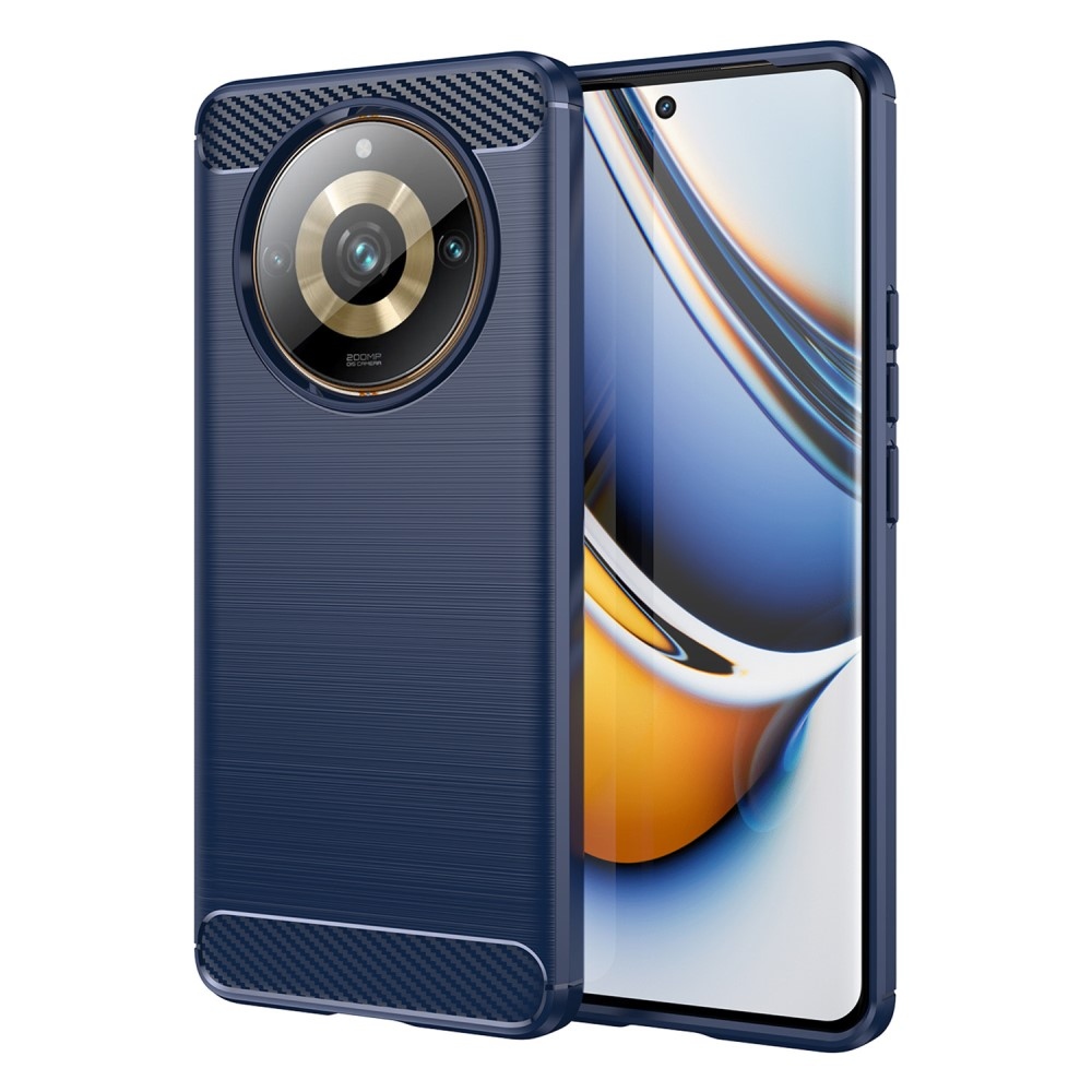 Carbon odolný gelový obal na Realme 11 Pro 5G/11 Pro+ 5G - modrý
