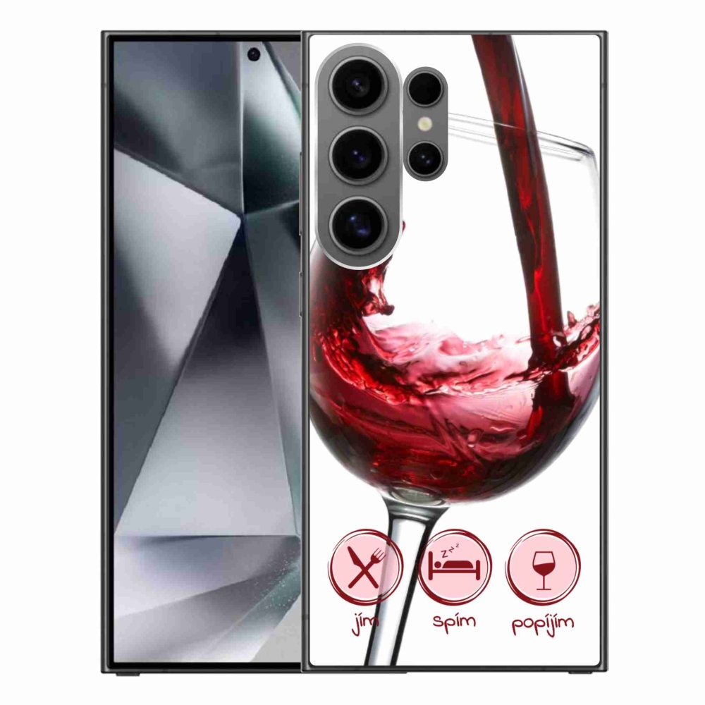 Gelový obal mmCase na Samsung Galaxy S24 Ultra - sklenička vína červené